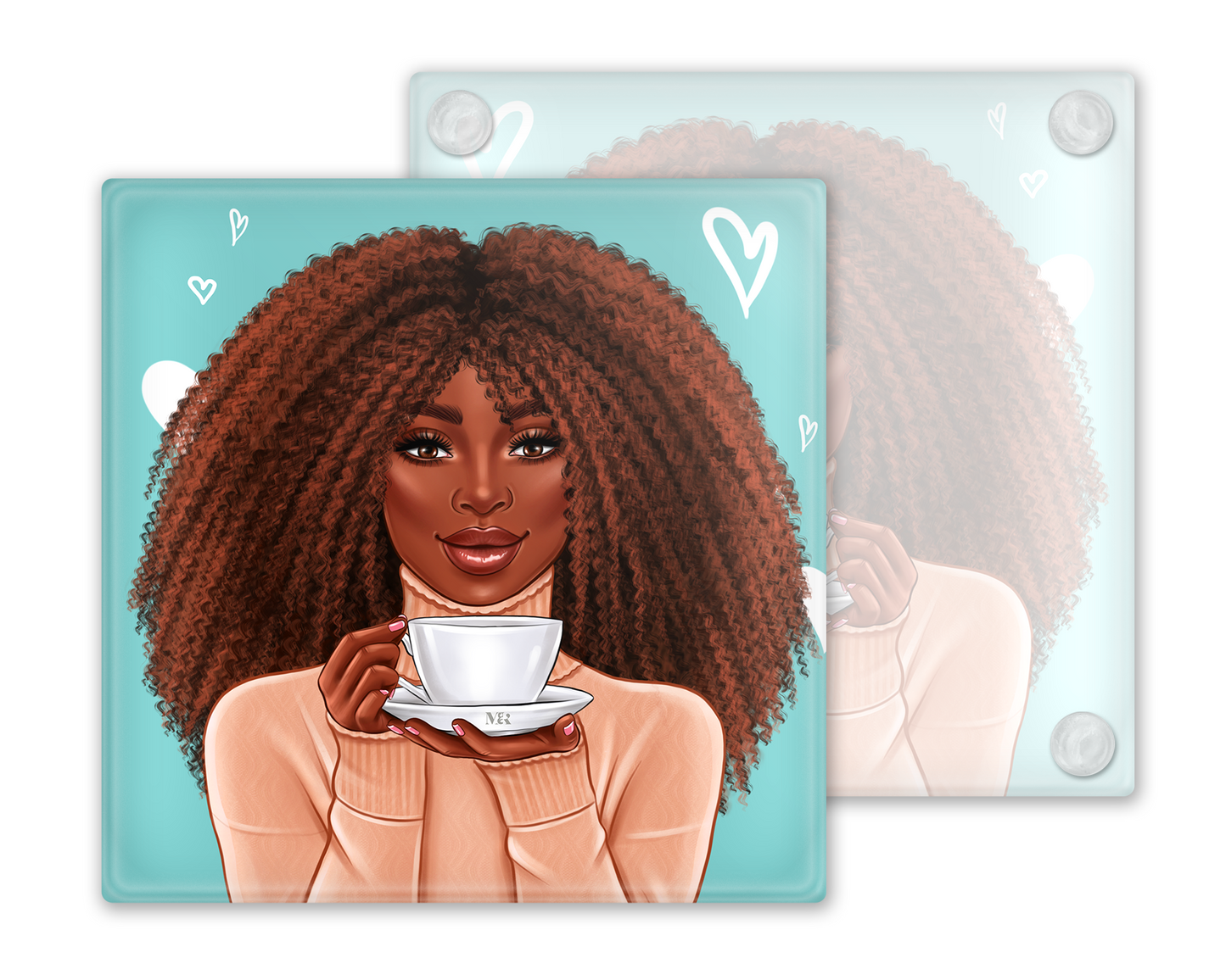 Winter Vibes Glass Coasters, Set of 4