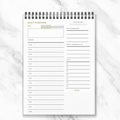 Daily Overview Productivity Planner – 52 Sheets