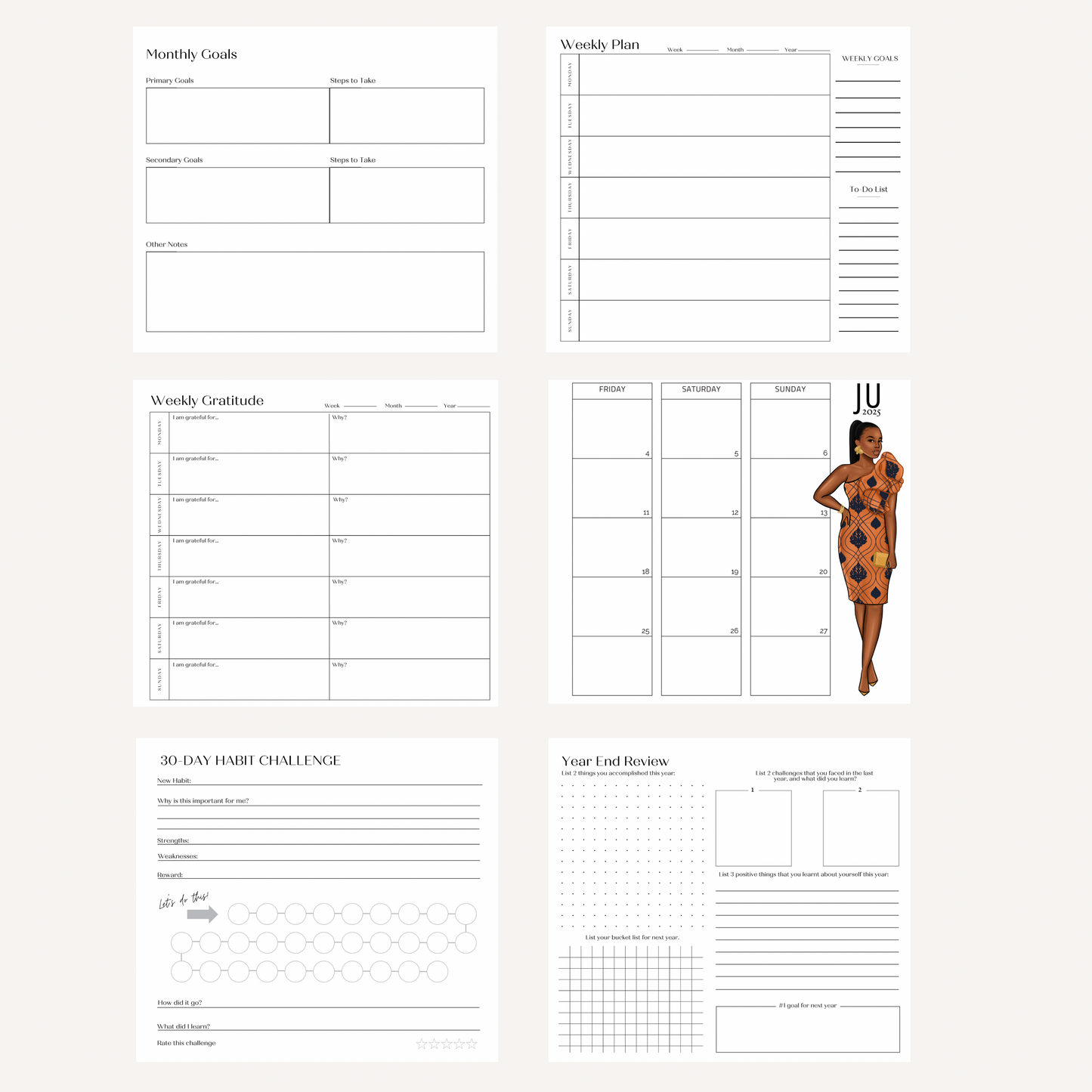 2025 Daily, Weekly & Monthly Planner