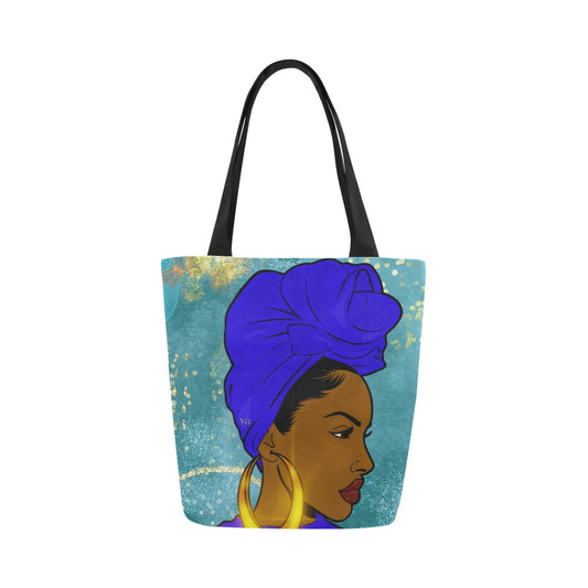 Lady In Blue Canvas Bag